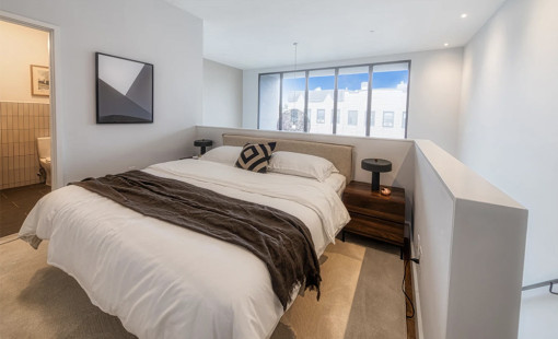 Bedroom staging in a Brooklyn apartment. Before interior design picture.